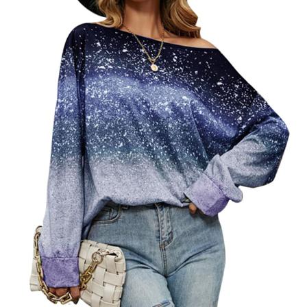 T-shirt Med Rund Hals, Färgblock För Damer