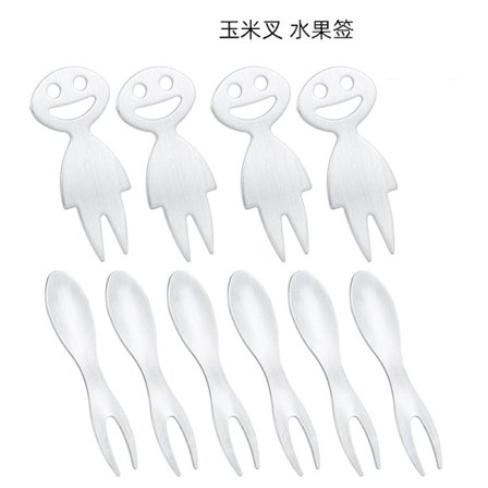 10 stk. 304 rustfrit stål majsgaffel frugtgaffel kreativ mad gaffel salat frugt gaffel grill gaffel
