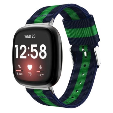 För Fitbit Versa 4 / Sense 2 Universal Stripe Nylon Watch Band