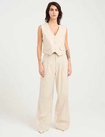 Gestuz Elarahgz Linen Waistcoat - Cream - 36