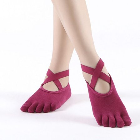 Yogastrømper Fem tåstrømper RØDE