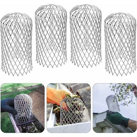 4x 8,5x16cm aluminium tagrenderbeskyttelse, tagrenderfiltre, tagrenderbeskyttelsesgitter, til kloakrender kloakafløbning tag