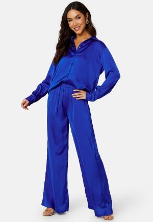 VILA - Clair Sateen Trousers 34 - Surf The Web - Byxor - Dam - Bubbleroom