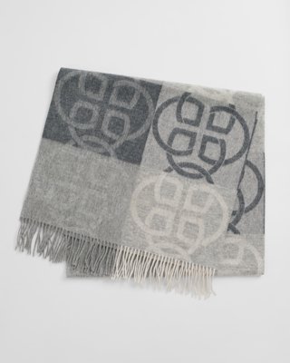 GANT - Monogram-ullskjerf til dame charcoal melange