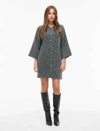 Vila Vilauri 3/4 Sleeve Knit Dress - Grey - XS