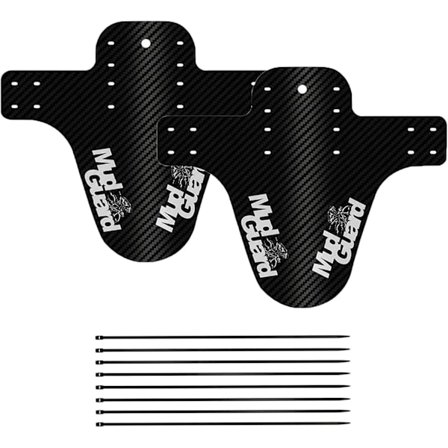 Pieces Carbon Fiber MTB Mudguard, Carbon Fiber MTB Cykel Mudguard, Kompatibel med For- eller Bagskærm, til Blokering af Mudder på Cykler og 