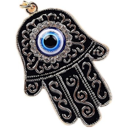 Hamsa Hånd af Fatima Nøglering Ondt Øje Nøglering med Krystal Rhinestones Harpiks Lykkelig Nazar Amulett Djævelens Øje Palm Charm Nøgleholder til 