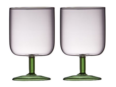 LYNGBY GLAS Vinglass Torino 30cl 2stk Pink/Grønn