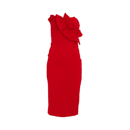 Girls On Film Dam/Damer Halcyon Volang Bandeau Klänning 6 UK Röd