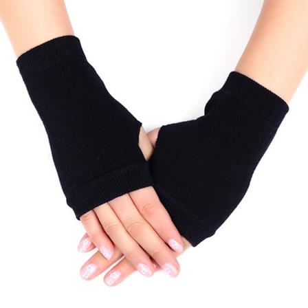 Halvfingerhandskar Stickade fingerlösa handskar för män och kvinnor vinterkläder black