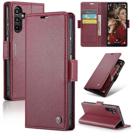 Samsung Galaxy A16 5G A16 4G Nahkakotelo CASEME 023 RFID-suojattu 3 Korttipaikan Puhelinkuori