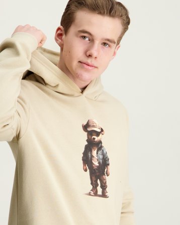 LMTD NLMNAMSE LS BRU SWEAT W. HOOD Blanc Sweats à capuche Garçon - Kids Brand Store