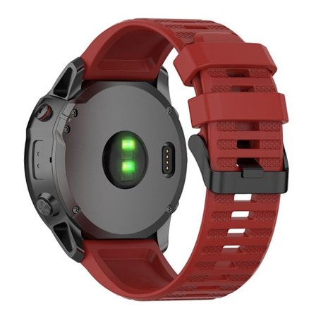 26 mm pustende klokkerem i silikon for Garmin-klokke - Rød