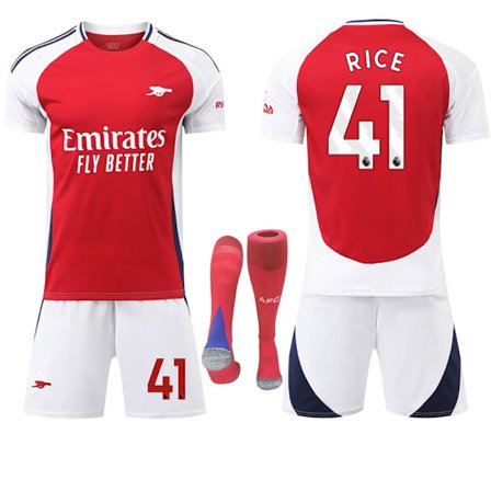 2024-2025 Arsenal Hemma & Borta Barn Vuxen Fotbollströja Jersey Nr 41 RICE