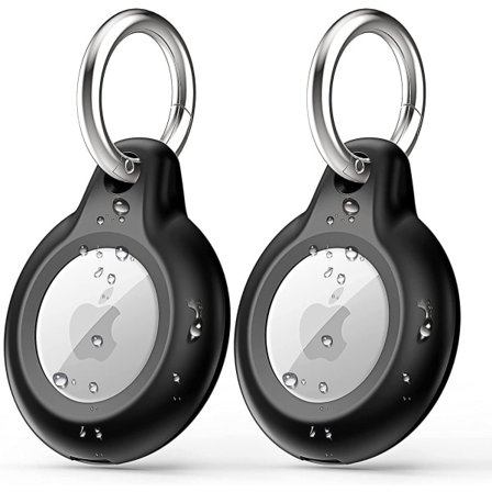 2 stk AirTag-nøkkelring kompatibel med Apple AirTag-holder, vanntett støtsikker Airtags-etui 2 stykker