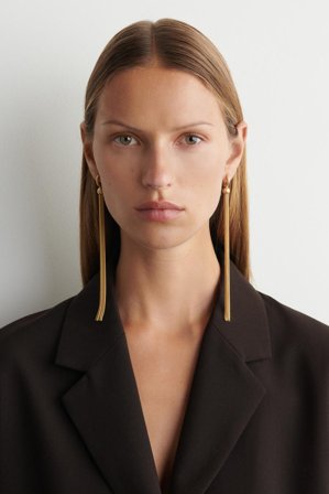 COS Women's Elongated Tasselled Earrings in Gold-coloured