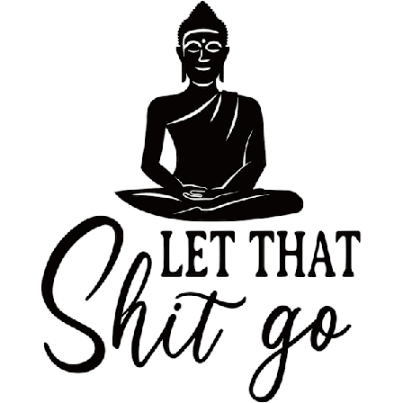 Buddha-mönster Låt Det Gå Väggdekaler Intressant Bokstavsdekaler Inspirerande Sägning Dekaler för Vardagsrum