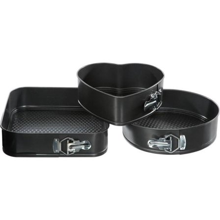 Bakeformer i forskjellige former - 3 springformer svarte