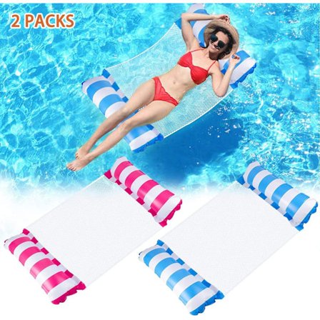 2 stk. flydende hængekøje, oppustelig pool flyder 4 i 1 flydende hængekøje vand hængekøje multifunktionel foldbar flydende bærbar hængekøje