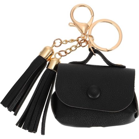 Kuulokekotelon suojus avaimenperällä, langattomien nappikuulokkeiden kotelo, yhteensopiva AirPods-kuulokkeiden kanssa - Nahkainen nappikuulokekotelon 