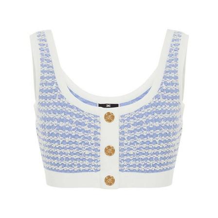 Elisabetta Franchi Crop top the tweed Blå, Dame