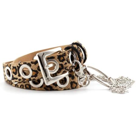 Kvinder Bælter Rock Hip Hop Ring Kæde Bælte med fuld huller Kvinde Punk Konkav Form Dekorative Bukser Bælte Leopard print No. 2 chain 106x2.3cm