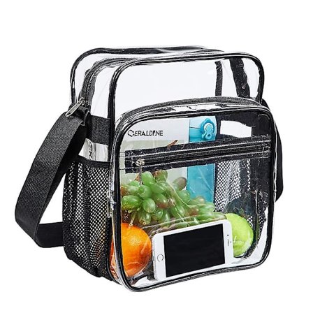 Klar taske stadion godkendt, klar crossbody messenger skuldertaske med justerbar rem til koncerter, sportsbegivenheder