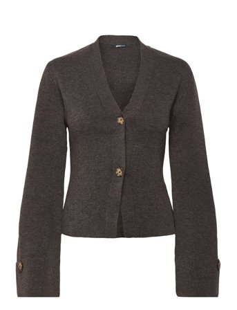 Gina Tricot Knitted Sculptured Cardigan - Brown - XL