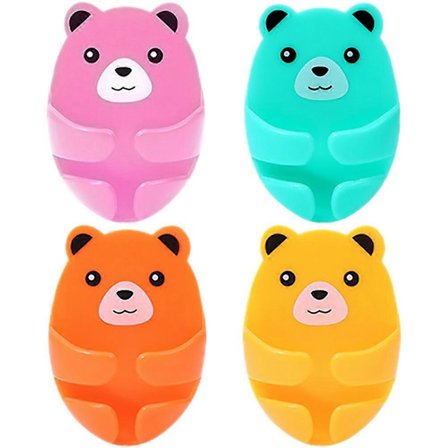 4 stk Strømkontaktholdere Selvklebende Laderuttaksorganisatorer Veggtegnede Kroker Som Vist