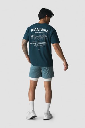 Everyday Cotton T-shirt Print Dark Dusty Teal