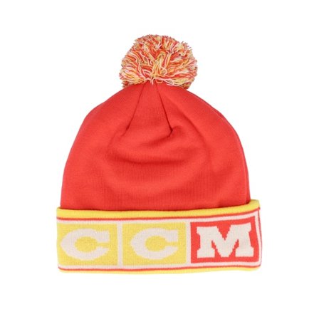 CCM - Rood pom Beanie - China Flag Knit Team Red Pom @ Hatstore