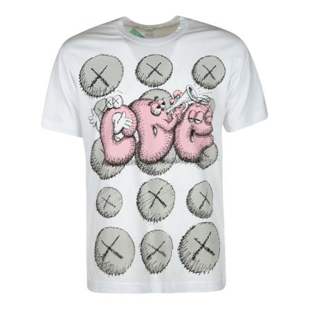 Comme des Garçons, Print T-Shirt Wit, Heren, Maat:L,Katoen