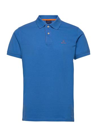 Contrast Collar Pique Ss Rugger Polos Short-sleeved Sininen GANT