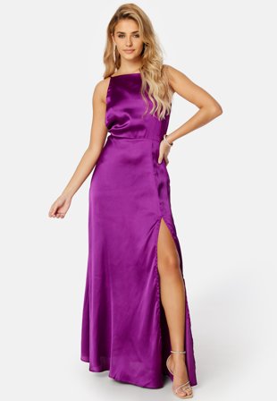 Bubbleroom Occasion Laylani Satin Gown Dark purple Vaatteet
