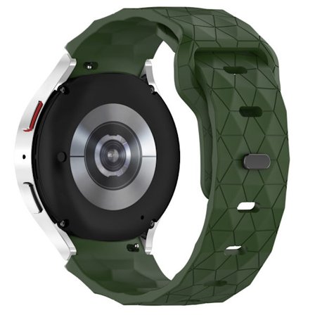 Samsung Galaxy Watch 20mm klockarmband i silikon med fotbollsmönster - Militärgrön