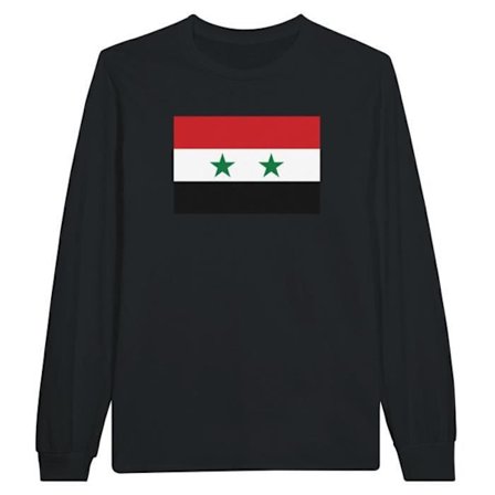 Långärmad T-shirt - PIXELFORMA - Syriens flagga - 100% bomull - Långa ärmar - Optimal komfort