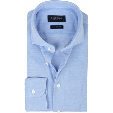 Profuomo, Overhemd Blauw, Heren, Maat:M,Katoen