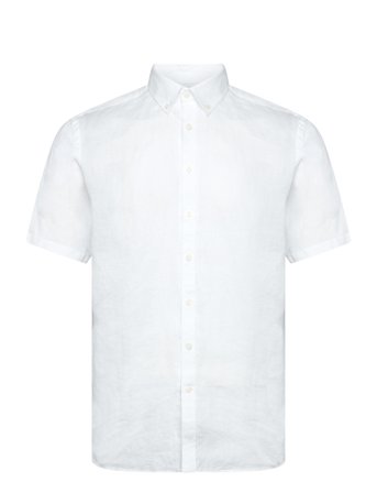 Soft Linen Shirt S/S - Modern Fit White Lindbergh Black