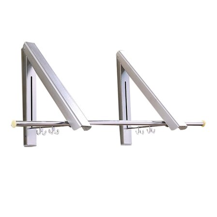 Taitettava seinäteline, alumiininen taittuva säilytysteline koukuilla olohuoneeseen, makuuhuoneeseen, kylpyhuoneeseen, parvekkeelle, sisätiloihin, 