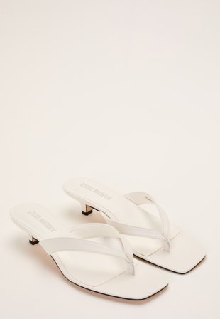 Steve Madden - Tracie Leather Sandal - 107 White Leather - Kläder - - Bubbleroom