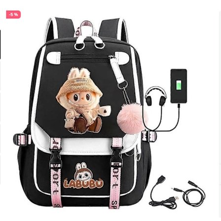 Ny Tegneserie USB Lader Ryggsekk Studenter Skolesekk For Menn Kvinner Barn