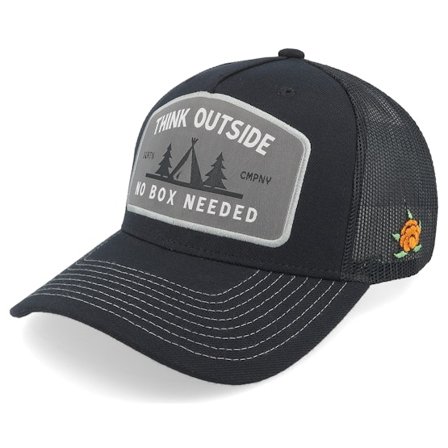 SQRTN - Outside Cap Black A-Frame Trucker Trucker Black Cap - @ Hatstore