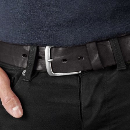 Rough Black Leather Belt for Men - Leather Belts