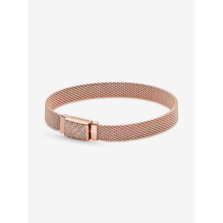Pandora - Pandora Reflexions Lang Lås Pavé Armbånd - 14k roségullbelegg
