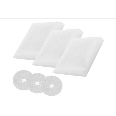 Myggnett Vinduer, 3 stk Myggnett Rull Insektsmygg, Beskyttelsesnett Maskevindusgardin Standard Skjerm for Vinduer 150 X 200cm Hvit