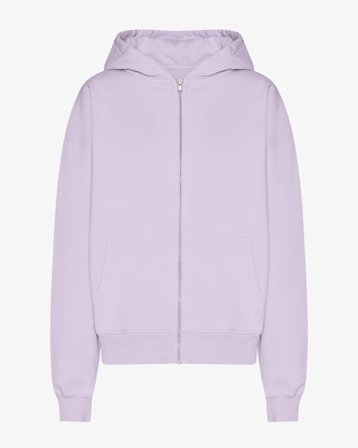 Organic Oversized Zip Hood - Soft Lavender - Female - XL