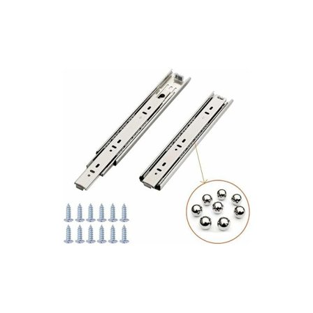 1 par (2 stk.) skuffeskinner, fuld udtræk, skuffeskinner med kuglelejer/udtrækstop/rulleskinner/skuffeskinner/skuffeskinner, 250 mm