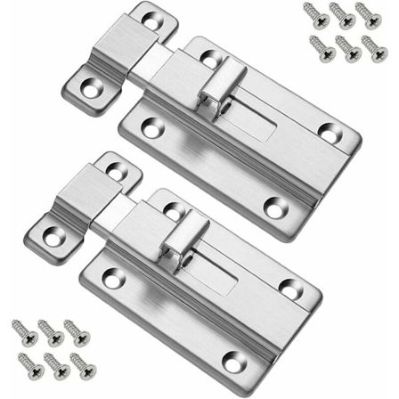 Dør deadbolt, 2 stk. rustfrit stål dør deadbolt sikkerheds deadbolt lås med 12 skruer, egnet til svingdøre, soveværelser, badeværelser, toiletter