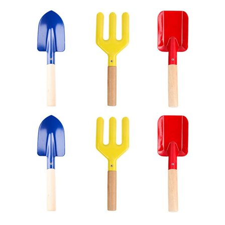 Hagesett for barn, hageredskap i metall for barn