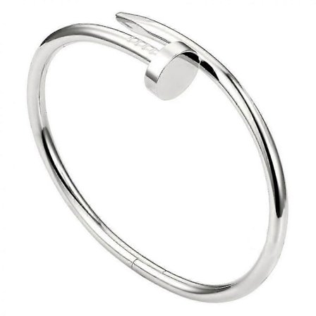 Armband i rostfritt stål med moderna nagelhuvuden, slät ytdesign, silverfärgat